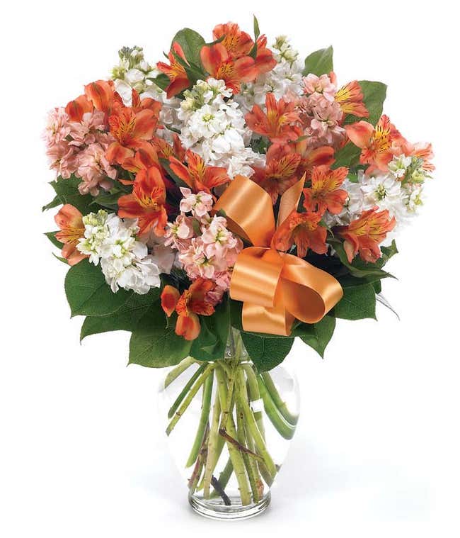 Orange and white flowers with alstroemeria 