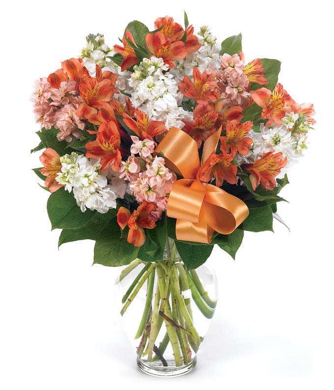 Orange and white flowers with alstroemeria 