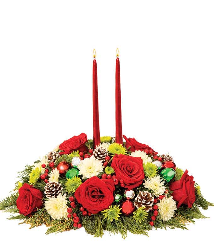 Christmas Joy Rose Centerpiece