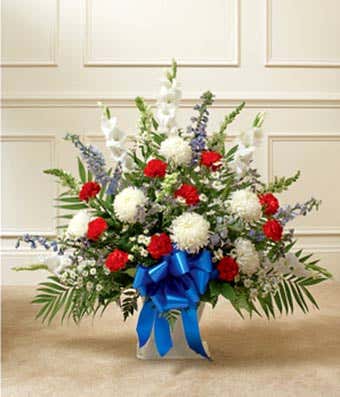 Red, White & Blue Sympathy Floor Basket