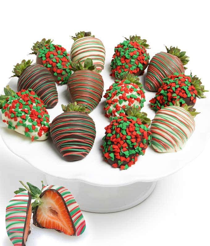 Holiday Belgian Chocolate Covered Strawberries