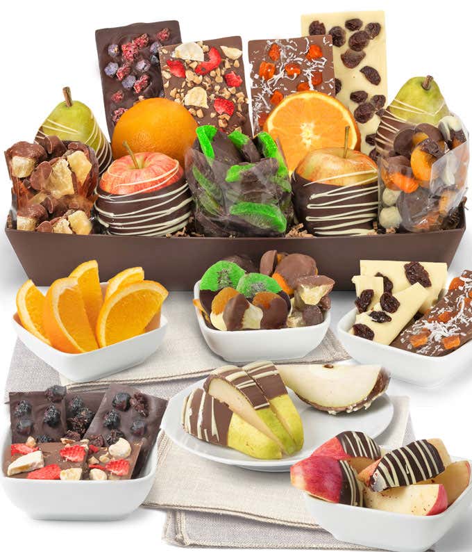 Heavenly Chocolate Covered Fruit Basket