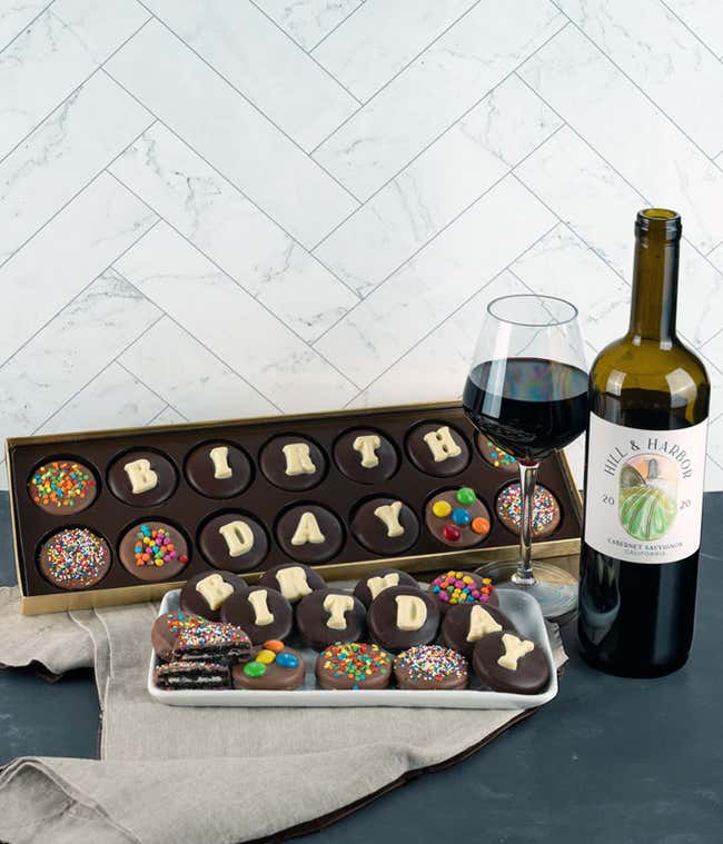 Birthday Oreos &amp; Red Wine Gift Box