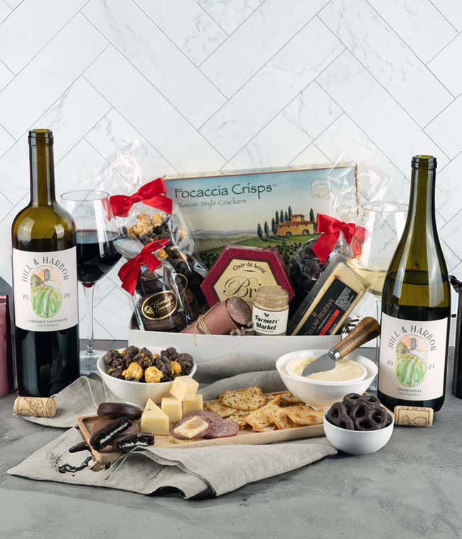 Red &amp; White Wine with Sweet &amp; Savory Gift Box