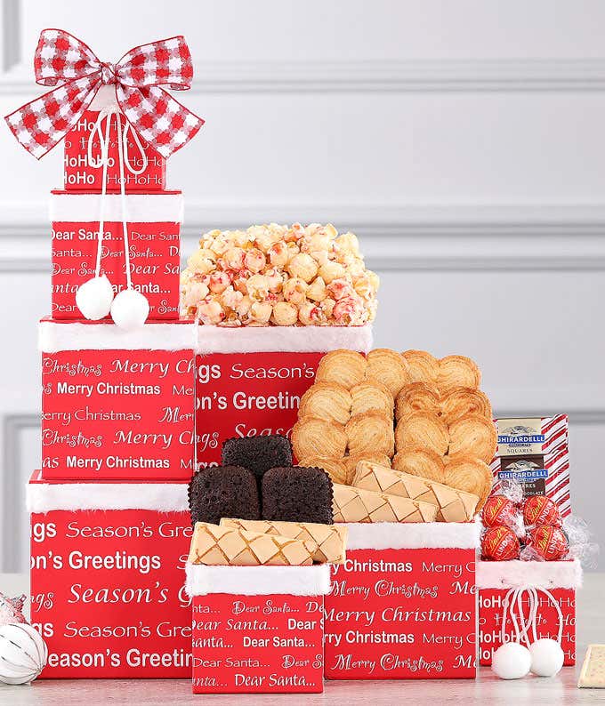 Santa's Nice List Gourmet Gift Tower