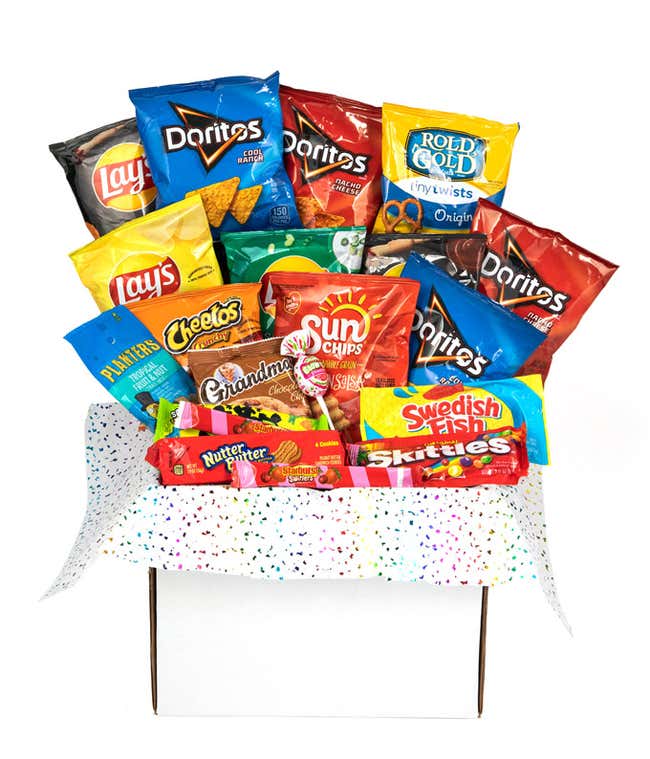 Chips, Candy, &amp; Snacks Gift Box - 20 Piece