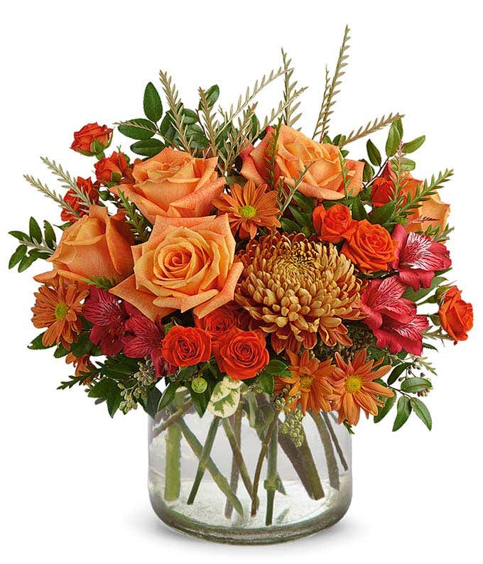 Modern vase with a luxury Autumn bouquet