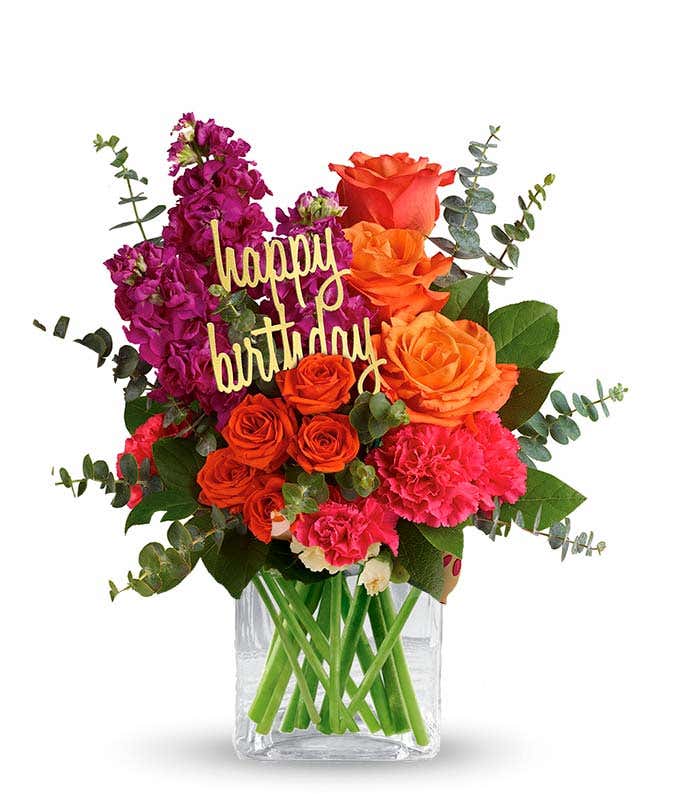 bright flower birthday bouquet