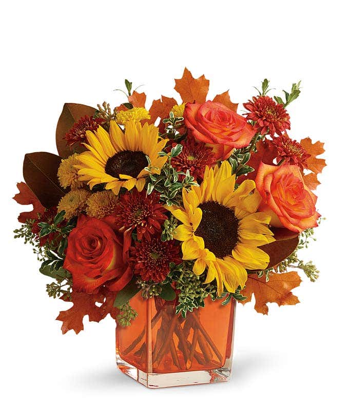 Orange Rose Autumn Bouquet 