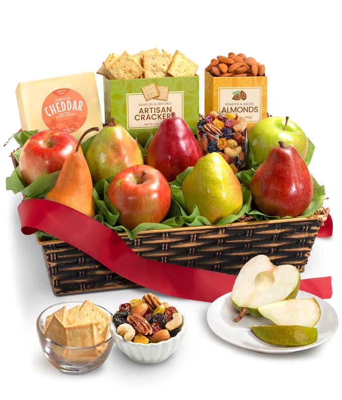 Classic Cheese & Fruit Gift Basket