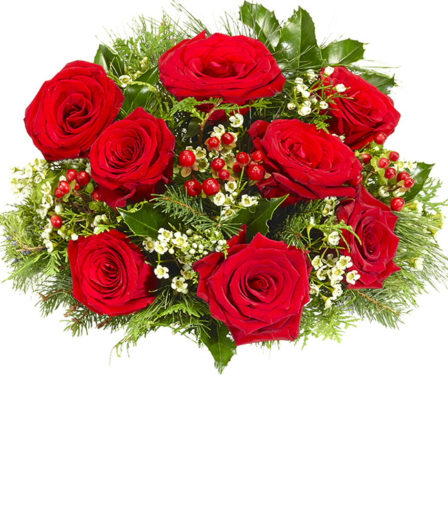 Partial image of Red Rose Winter Elegance - Premium without vase